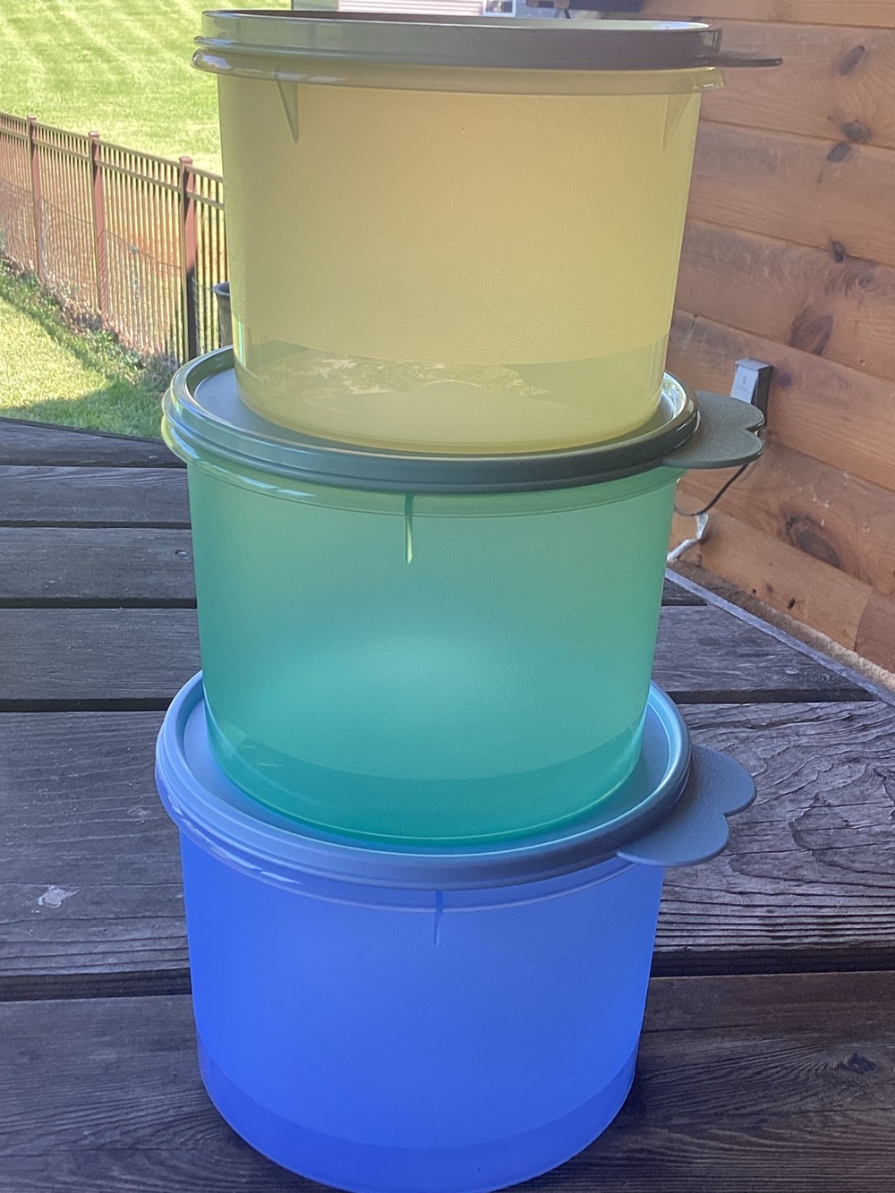 Tupperware Stacking Canister Set in Pastel Colors - set of 3 - Picture 2 of 5